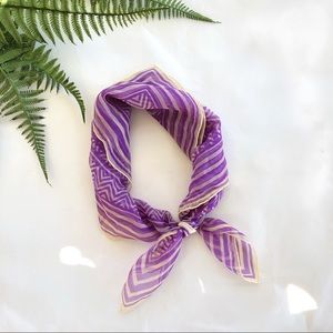 Vintage Light Purple Lavender Handkerchief Scarf